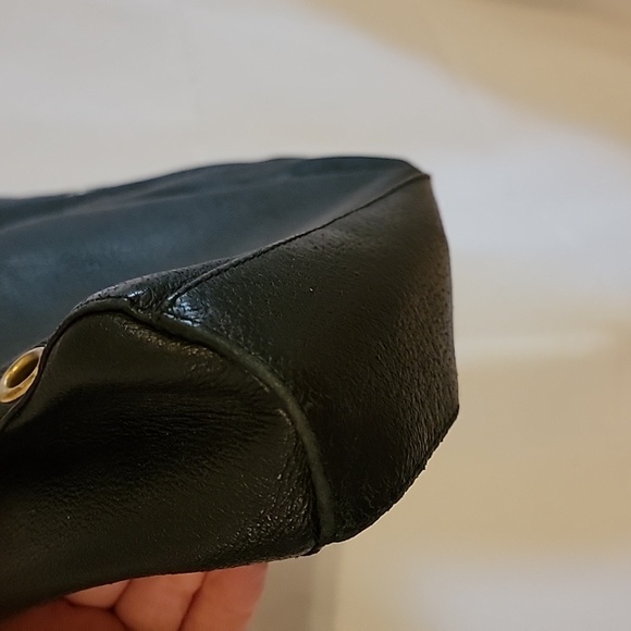 KOOBA Black Pebble Leather Ring Handle Purse Grommets Lined Excellent Condition - Picture 13 of 16